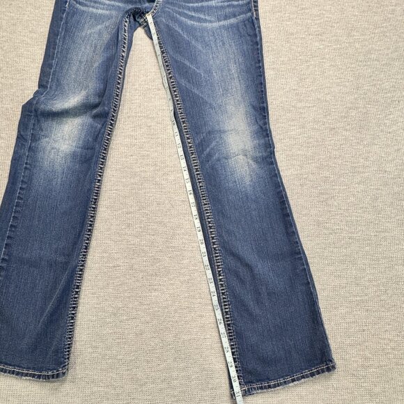 Silver Womens Size W31/L33 Blue Suki Mid Rise Slim Boot Jeans Super Stretch - Picture 13 of 14